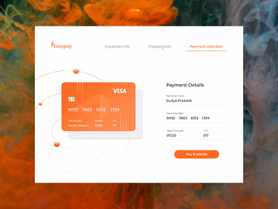 Easypay screen branding colors debit card design details dribbble best shot gradient design payment payment app typography ui visa card web