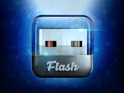 Data Keeper iOS icon design details flash glass graphic design icon imac interface ios ipad iphone keeper mobile model reflections render ui usb ux