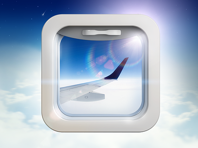 Illuminator 3d graphic design ui airplane design icon design fly glass icon illuminator ios reflection sun ux