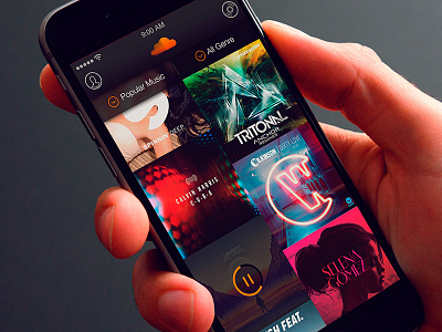 Explore the Soundcloud albums app design dark design dark interface explore music player soundcloud user interface