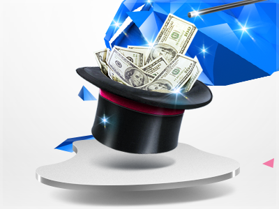Magic hat finance illustrate magic money top hat