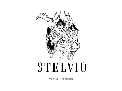 Stelvio Restaurant alps branding goat graphic design ibex illustration italian food italian restaurant italy logo logo design milan mountain restaraunt rock goat steinbock stelvio toronto typogaphy