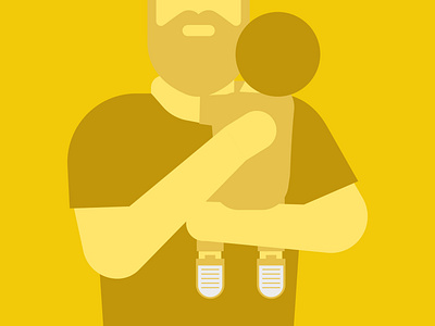 America's fathers baby beard book design child editorial illustration family father fatherday flat design graphic design illustration son vector yellow