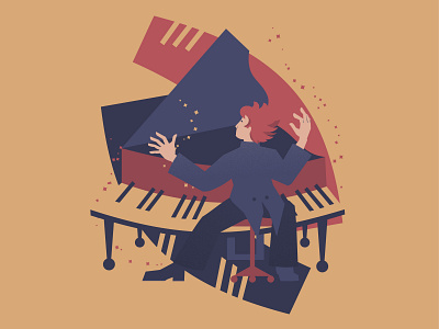Piano player vector illustration