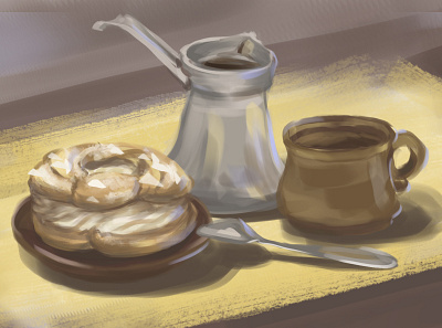 Still nature material study. art design drawing food food and drink food illustration illustration painting photoshop sketch study