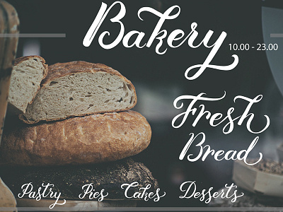 Calligraphy for a bakery bakery bread brushpen calligraphy design food ink sign template