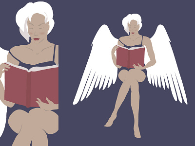 Angel reading angel beautiful blond book book art character design erotic girl illustration read reading sketch vector woman