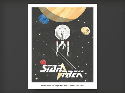 Star Trek art grit illustration mars nasa perseverance planet poster sci fi space star trek vector