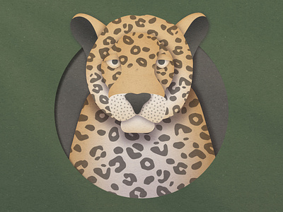 Jaguar animal big cat cat exotic illustration jaguar jungle lion nature paper papercraft texture wildlife