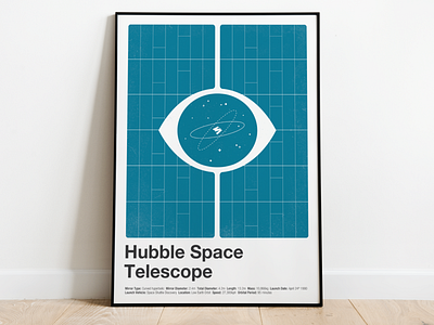 Hubble Space Telecope - Poster hubble illustration james webb space telescope jwst nasa nerdy poster print sci fi science space vector illustration