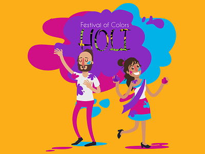 Holi Illustration colors colour festival happy holi holi illustration inspiration splashes