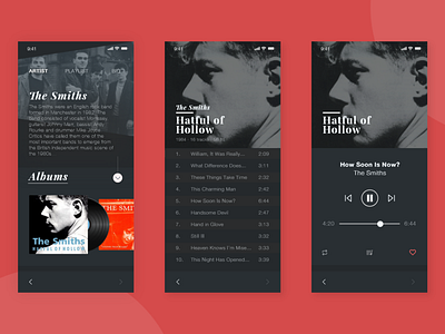 Dark UI Music App app dark design music