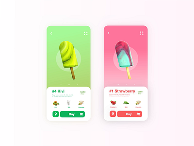 Ice Cream Shop, APP Interaction Design animation app design gps tracker icon interaction interface typography ui ux web website