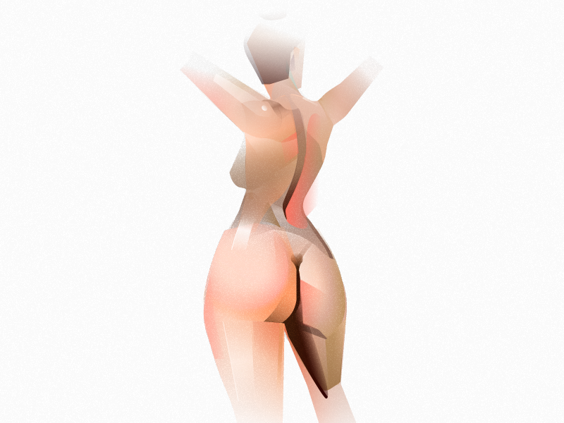 Nude art back butt figure girl illustration naked nude pose slim spa torso vector woman woman body