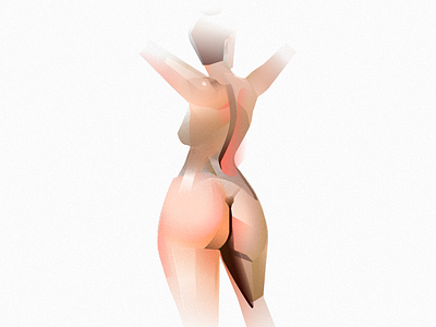 Nude art back butt figure girl illustration naked nude pose slim spa torso vector woman woman body