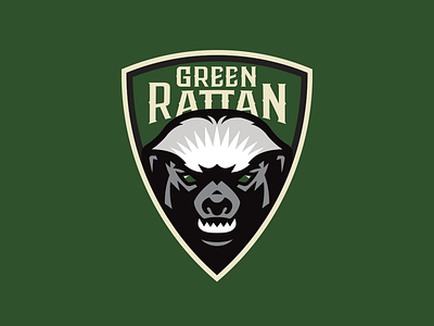 Green rattan Alternate logo basketball basketball card basketball logo honey badger mellivora capensis ratel sportslogo streetball