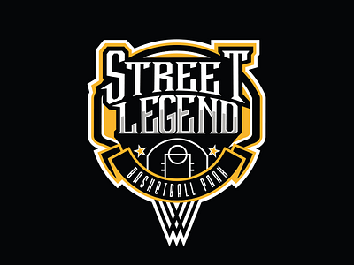 Street legend logo basketball court streetball
