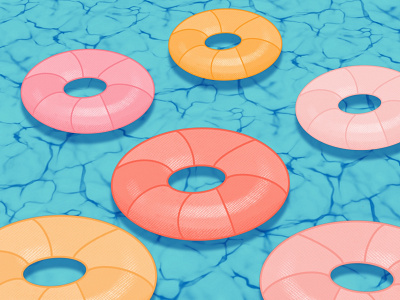 Social Distance Summer coronavirus covid 19 floatie illustration ocean pastel pool social distancing summer texture water