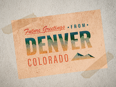 Greetings from Denver city colorado denver illustration mountains postcard texture typography
