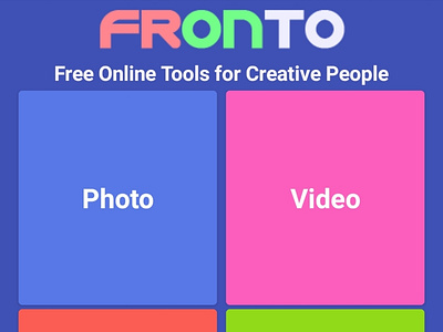 FRONTO - free online tools for creative people android app app creative creativity online tool