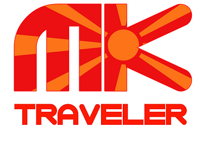 MK traveler adventure logo adventurer digital nomad flag logo logos logotype macedonia sun tourist travel traveler visa world traveler