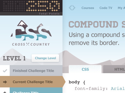 Cross-Country css points snow ui