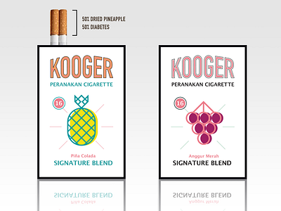 Kooger - Cigarette For Kids art art direction brand identity branding branding identity creative illustration pack packaging print print design retro