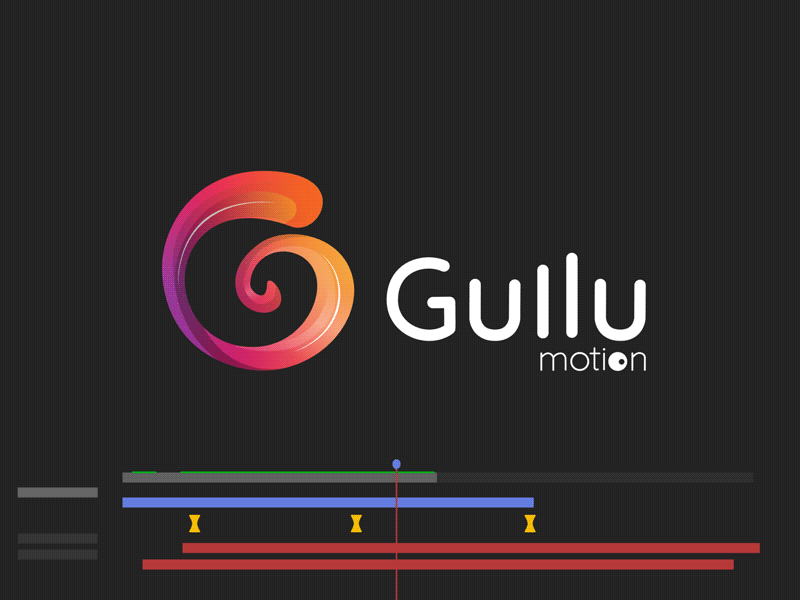 Gullu Motion Logo Animation 2d 2d animation 2d character ae affter effects animated gif animation animations branding design gif logo logo animation mograph motion motion graphic motion graphics text text animation typogaphy