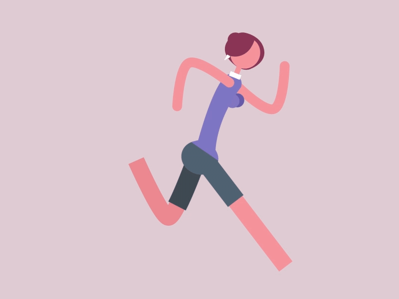 Girl Run Cycle 2d 2d animation 2d character adobe after effects ae affter effects animated gif animation animations character character animation design gif motion motion graphics rubber hose run run cycle shape layer walk cycle