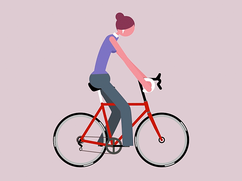 Cycling Girl 2d animation 2d character adobe after effects affter effects animated gif animation character character animation cycling design gif girl motion motion graphics rubber hose