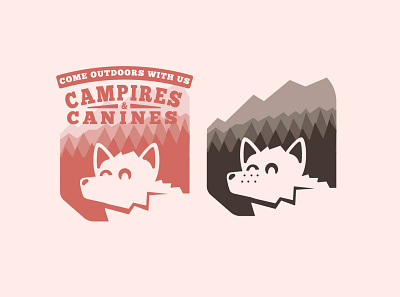 CAMPFIRES AND CANINES branding clean concept graphic design illustration logo