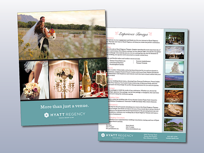 Hyatt Regency Tamaya Hotel flyer hotel marketing weddings