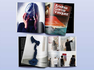 Fiber Artist: Andrea Garcia Vasquez booklet design layout saddlestitched
