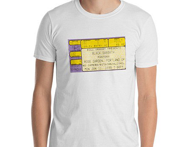 Black Sabbath Ticket Stub Short-Sleeve T-Shirt black sabbath custom t shirts ticket stub