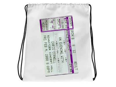 Chris Cornell Ticket Stub Drawstring Tote