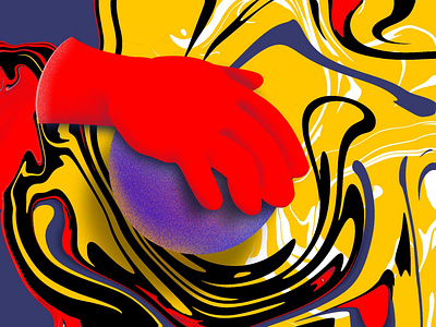 Everything in your hand art colorful hand red yellow