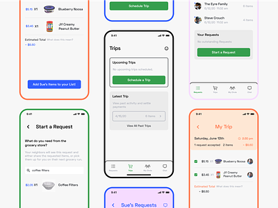 Picket - Grocery Trip Coordination App app covid covid 19 covid19 design challenge grocery mobile app mobile app design product design ui ui ux ui design ux