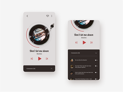 Retro Music Streaming App app minimal mobile music retro streaming ui uiux user experience user interface ux vintage