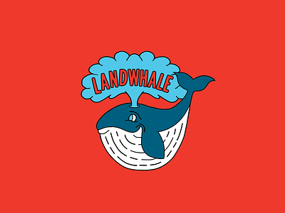 Landwhale design enamel graphic illustration pin