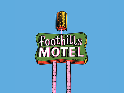 Foothills Motel - Auburn, CA foothills illustration motel