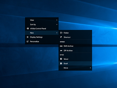 Windows 10 Contextual Menu | Desktop adobe xd concept context menu desktop menu microsoft mouse pop up right button right click windows windows 10