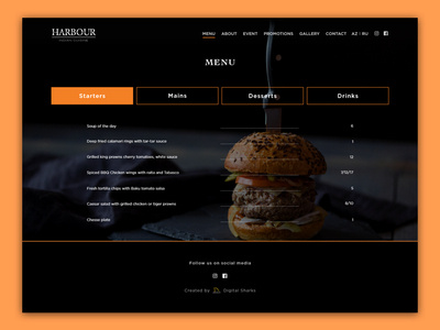 Harbour Restaurant website design beer burger food harbour responsive restaurantwebdesign ui ux ui web webdesign