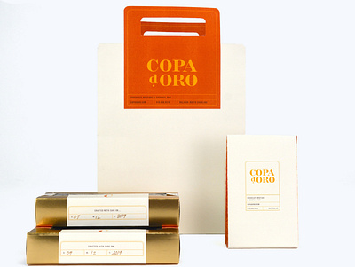 Copa d'Oro Packaging Set brand identity chocolate packaging logo design packaging design