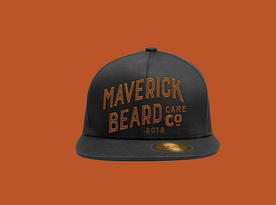 Snapback Cap Maverick Beard Care Co. beard oil brand identity logo design merch design mock up packaging design wordmark