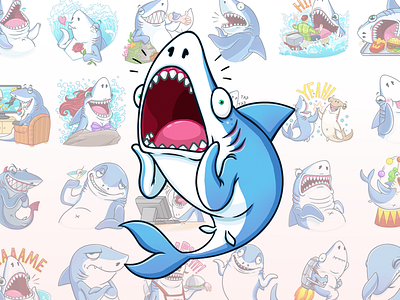 "It's a Shark!" stickers for Telegram character design stickers telegram
