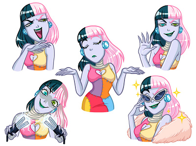 Frankenstein's monster lady for Halloween sticker pack frankenstein halloween monster stickers