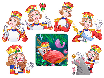 Nutcracker for Christmas/New Year sticker pack character design christmas new year nutcracker stickers