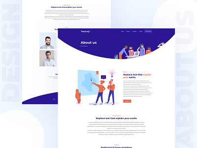 about us page aboutus app landing page contact us digital agency business design homepage inner page landing page service page blog articel web template website