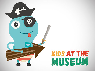 Mascotte - Kids At The Museum illustration kids kids museum mascotte museum pirate puppet