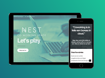 Nest Webdesign coworking graphic mockup nest office play qbraem responsove webdesign wordpress working workingspace
